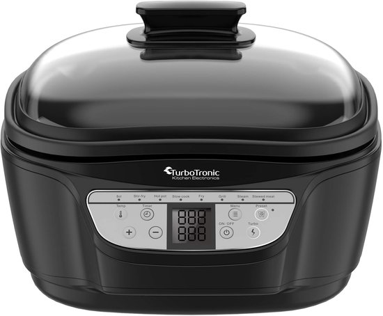 TurboTronic Multicooker TT-DMC24 5L RVS Zwart 1500W - TurboTronic - €69,95
