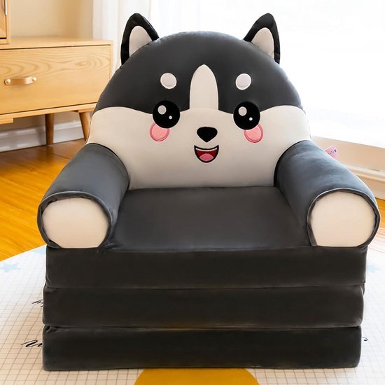 BEJOY Kinderfauteuil, slaapbankje, 2-in-1 uitklapbaar kinderbankje, voor de kinderkamer, met teddybont bekleding, cadeau voor kinderdag en verjaardag, voor meisjes en jongens, lauriergroen