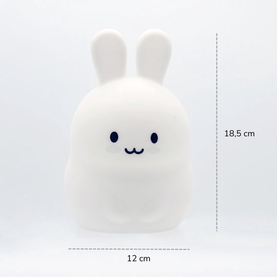 Nachtlamp - Nachtlampje - Kinderlampje - Babylampje - Nachtlamp Baby - Nachtlamp Kind - Slaaplampje - Oplaadbaar Nachtlampje - Siliconen Nachtlampje - Nachtlamp met Timer - Babykamer Lamp - Kinderkamer Lamp - Konijn Nachtlampje - Konijn Lamp van Luvy — afbeelding 3