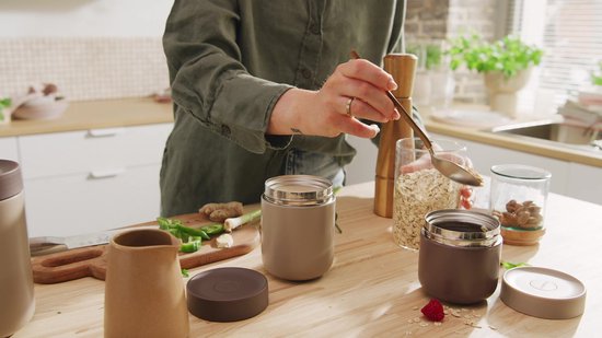 BergHOFF Home Nommie – Boîte à lunch Thermos 0 l – Boîte à lunch Thermos étanche – Garde au chaud ou au froid pendant 6 heures – Isolation à double paroi – Récipient alimentaire étanche – Acier inoxydable – Lavable au lave-vaisselle – Rose