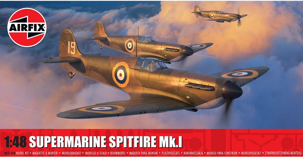 Airfix Modelbouwpakket Vliegtuigen - 05126B Supermarine Spitfire Mk.I - Brits Jachtvliegtuig WWII - Propellervliegtuig Plastic - 1:48 - Modelbouw