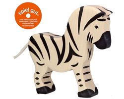 HOLZTIGER Wildernis - Zebra - 15X3X14Cm - Houten Figuur - Handgemaakt
