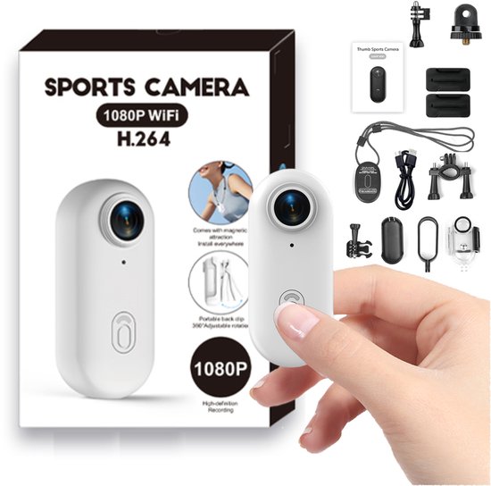 Mini Action Camera - 1080P Body Camera WIFI Draagbare Spycam voor Huisdieren Uitlaten, Vloggen, Reizen - Helm Motorfiets Fiets Filmen Waterdichte Elektrische Fiets Actie Camera Video-opname