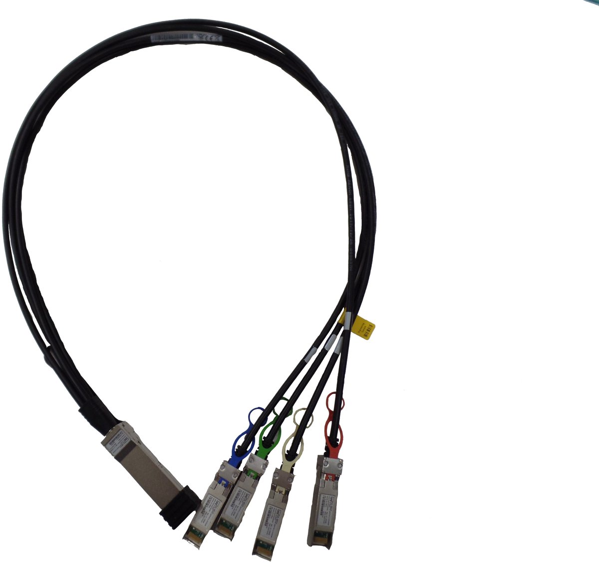 HPE Q9S72A InfiniBand en Glasvezelkabel 1 m QSFP28 4x SFP28 Zwart