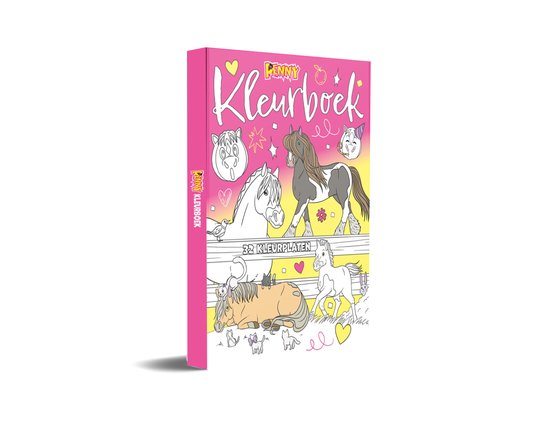 Kleurboek 'Penny Kleurboek' in het Nederlands, met illustraties van paarden en pony's op de voorkant.