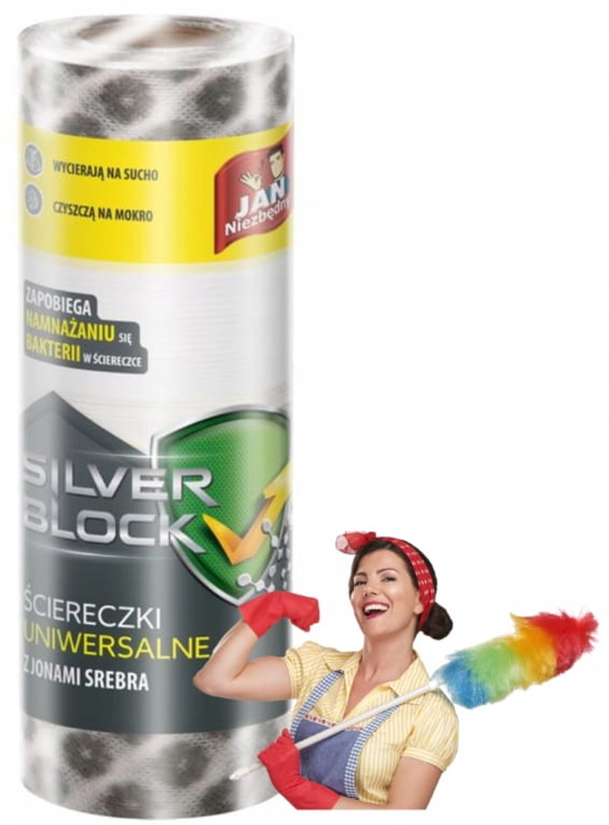 Jan Niezbędny Silver Block - Schoonmaakdoeken - Antibacterieel - 50 stuks - Zacht en Veelzijdig