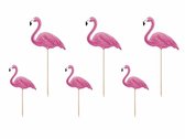 Flamingo thema hapjes cocktailprikkers - 18x stuks - kaasprikkertjes - Tropisch Hawaii sfeer - BBQ - verjaardag
