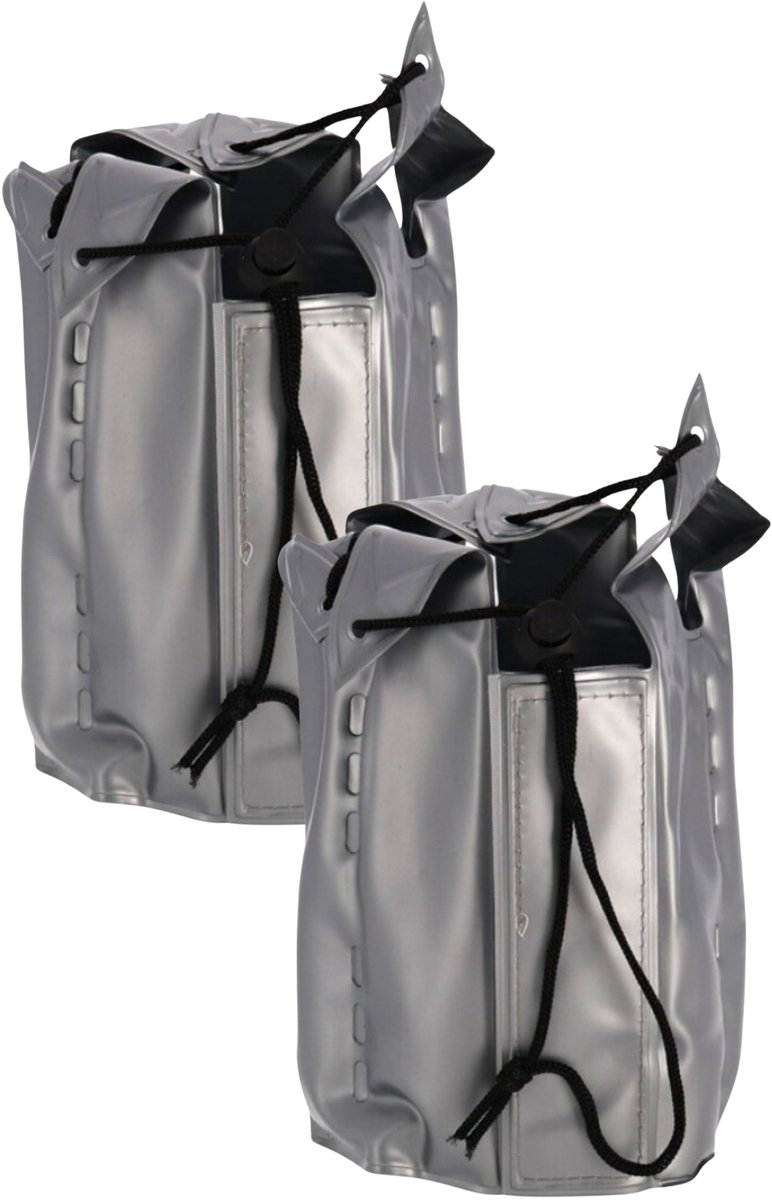 Gerimport Wijnfles koeler/wijnkoeler zilver - 2x - zomer accessoires - koelelement