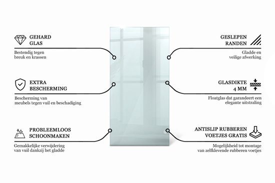 achterwand keuken - glazen plaat - 60 x 120 cm - voor aan de muur