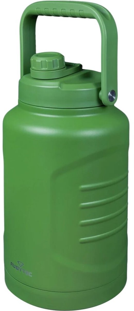 Rubytec Shira Megajug - 3.7 L - Thermosbeker - Vacuüm Drinkfles - Thermosfles - Waterfles - RVS Drinkfles - Urenlang Koud of Warm Drinken - Lekvrij - BPA-vrij - Groen