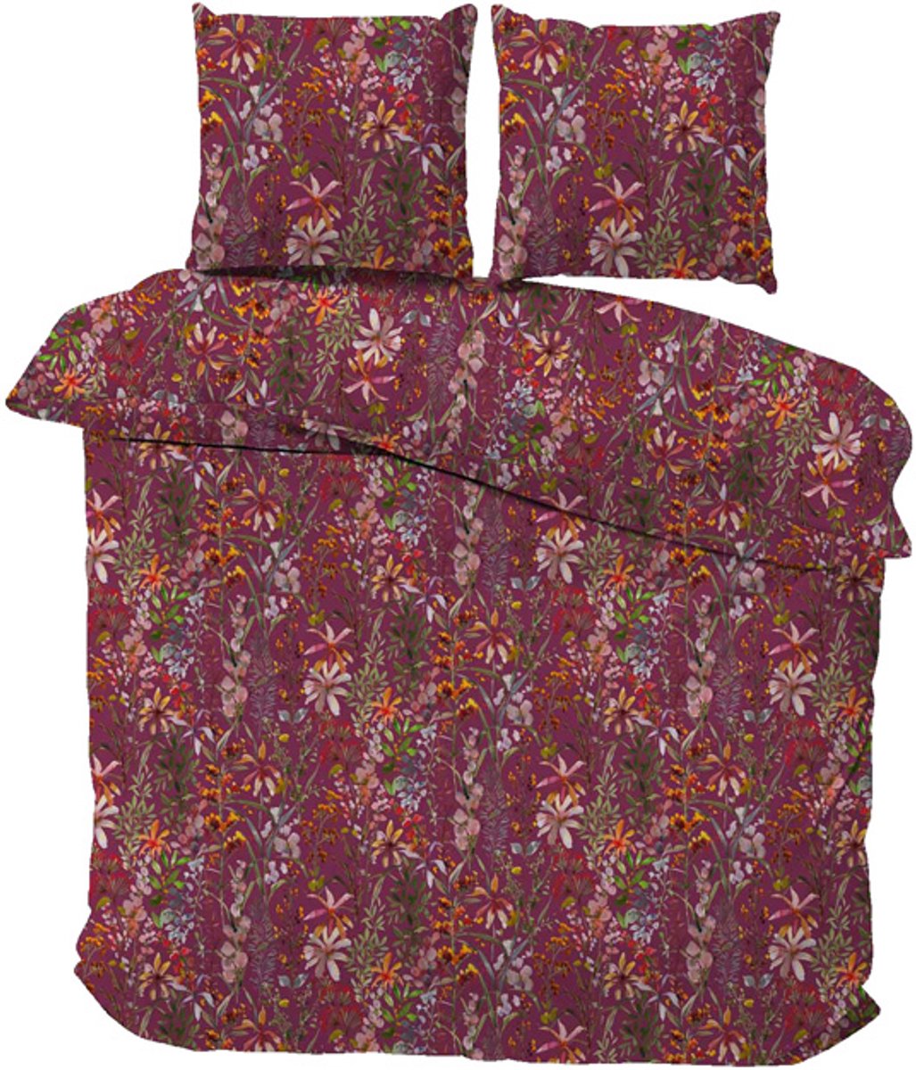 iSleep Dekbedovertrek Denise - Litsjumeaux - 240x200/220 cm - Bordeaux