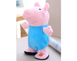 WK Kids Interactieve Pratende Speelgoedbig – 21cm – Met Opnamefunctie, 120 Engelse Liedjes & Lopen – Elektronische Knuffel voor Kinderen - 3xAAA batterijen - blauw