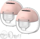 GoPlayy Draadloze Borstkolf Duo Pack - Handsfree & Draagbaar met Timer - Makkelijk Schoon te Maken & in Gebruik – Dubbele Borstkolf - Elektrische - BPA-Vrij – Roze
