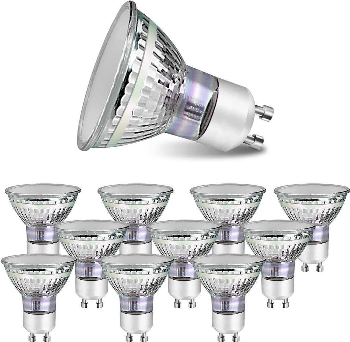 NETTLIFE GU10 LED - LED Lampen - Transparant - Ø 5 cm - Filament lamp - 3000K Warm Wit Licht - 4W(vervangt 40W) - Vintage Gloeilamp - Stralingshoek 110° - retro Lichtborn - 10 Stuks