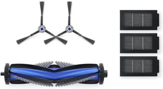 KiimSin Accessoire-reserveonderdeel voor Ecovacs Deebot X5 Omni, X5 Pro robotstofzuiger, 1 hoofdborstel 6 doekjes 4 stofzakken 2 filters 4 zijborstels