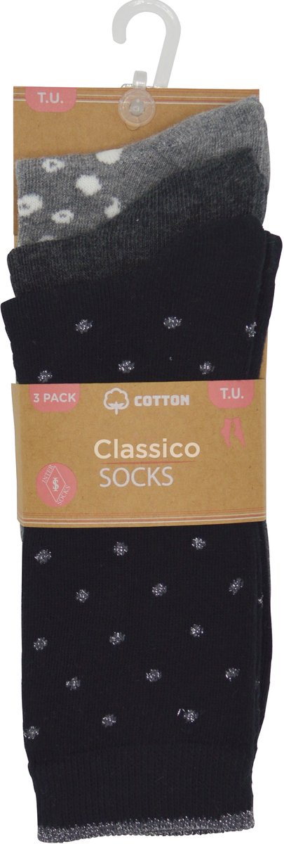 InterSocks - Damessokken - 12 paar - 3 Dessins- one size- Dames kousen- greyshades