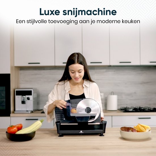 Fleau Kitchen Snijmachine - Inclusief 2x RVS Snijblad - Broodsnijmachine - Vleessnijmachine - Allessnijder - Elektrisch - Krachtig