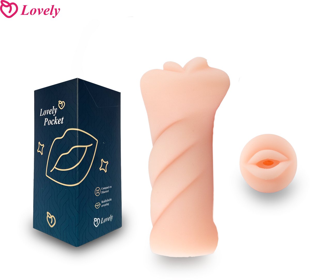 Lovely Pocket – Mondvormige Pocket Pussy, Realistische Blowjob Masturbator, Seksspeeltje– Zachte Kunstmond-Stroker voor Mannen