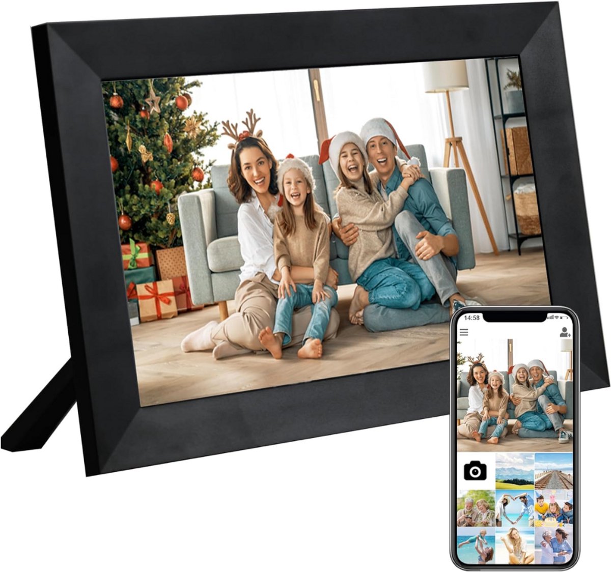 ZRSS® Digitale fotolijst - Fotolijstje met WiFi - Touchscreen - 10.1 inch