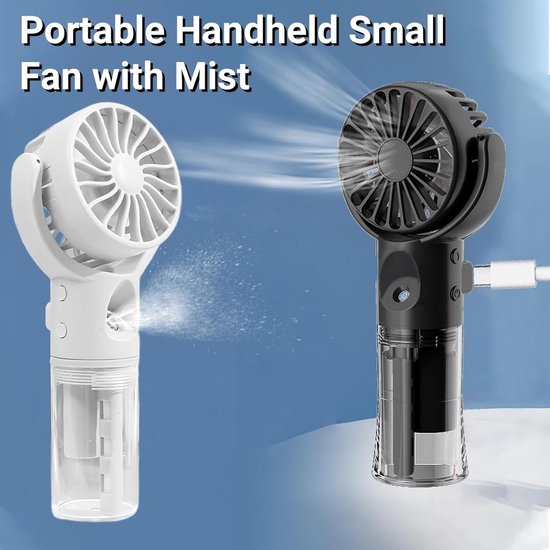 Neck Fan, Oplaadbare(USB) luchtkoelerventilator Mini handsfree bladloze nekventilator met LED-licht, wit | https