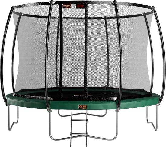 Avyna Trampoline Opbouw Ø430 cm – Rond – Groen – Met Veiligheidsnet – Groot Formaat