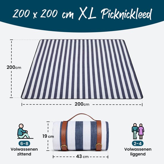 Couverture de pique-nique Sunflake 200 x 200 cm imperméable - XXL - Extérieur