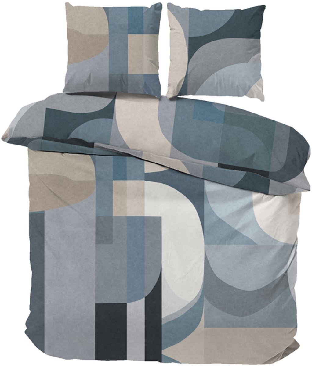 iSleep Dekbedovertrek Xavi - Eenpersoons - 140x200/220 cm - Blauw