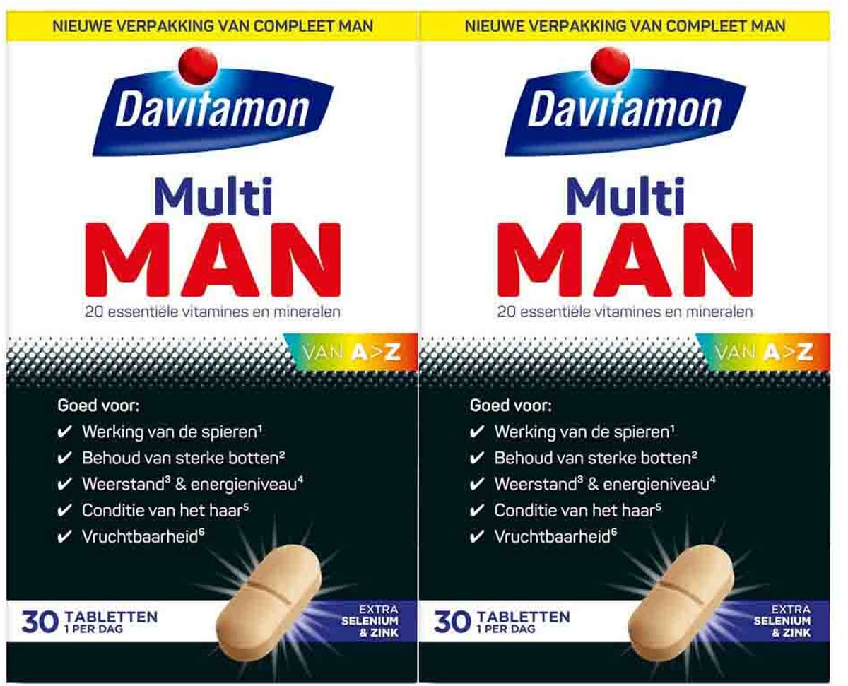Goedkoopste 2x Davitamon Multi Man 30 tabletten