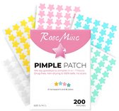 Rose Mine - 200 stervormige pimple patches - Puistjespatch voor dag & nacht - Star pimple patches - Acne stickers in 5 kleuren & 3 maten