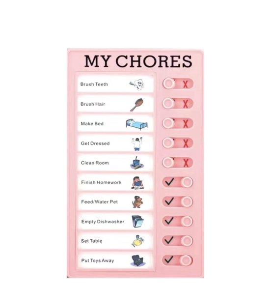 4 Stuks Herbruikbare Chore Checklist Board - Schuif Routine Kaart Voor Kinderen En Volwassenen Met ADHD