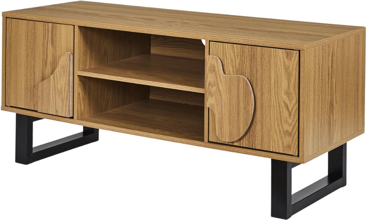 MISOU Calypso TV Meubel Kast - met Opbergruimte - Wandmeubel - TV Stand - Hout - met 2 Deuren - Wandkast