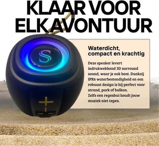 Draagbare Outdoor Bluetooth Speaker – Blue Tooth 5.4 - IPX6 Waterdicht - lichtgewicht- 3D Surround sound — afbeelding 2