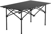 Opvouwbare Campingtafel 120 cm – Lichtgewicht en Duurzaam – Zwart – Outdoor Inklapbare Tafel – Voor Tuin, Balkon, Strand & Kamperen – Verstelbare Veldtafel van Metaal