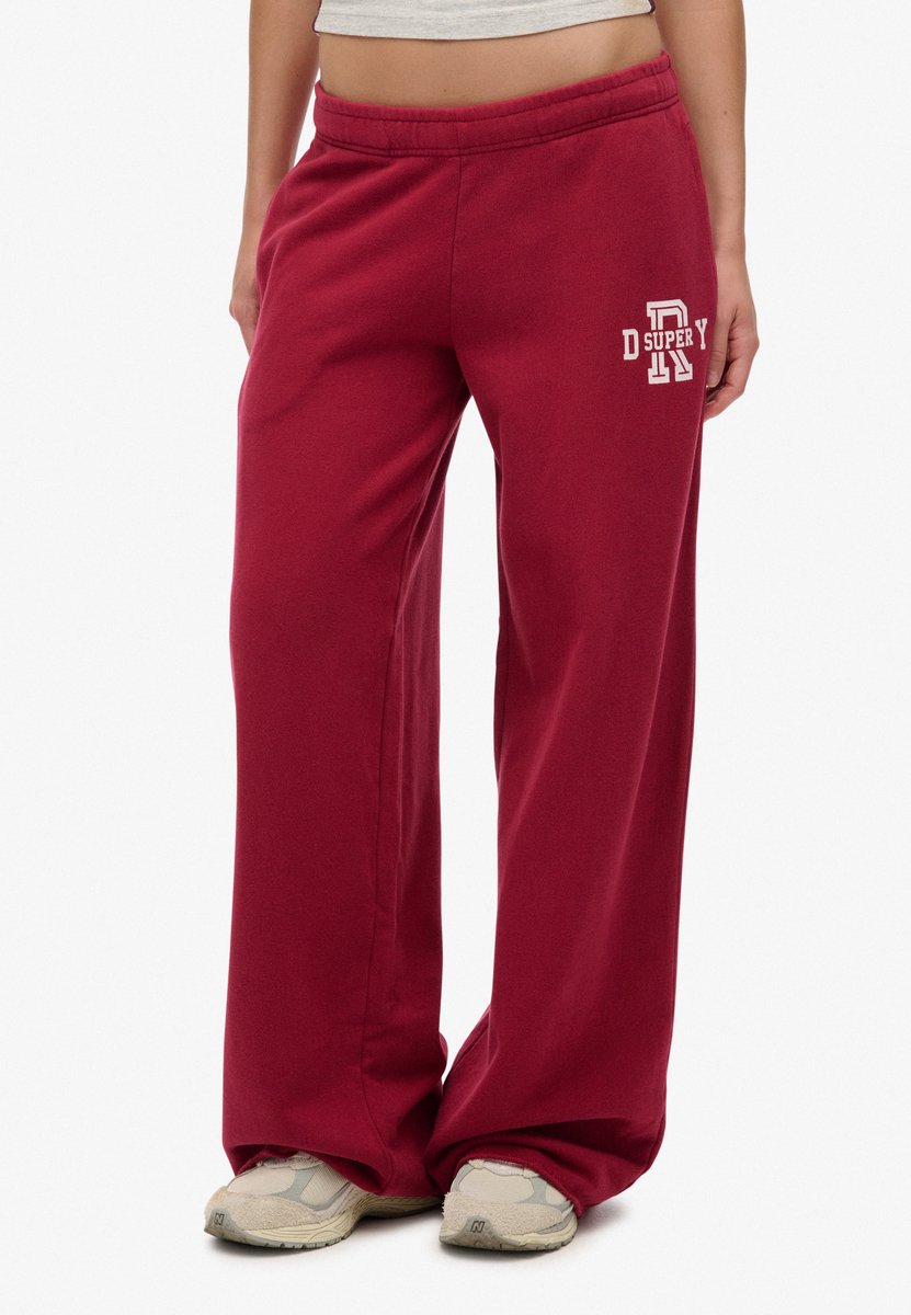 Superdry Athletic Essentials joggingbroek met wijde pijpen Dames Broeken Rood
