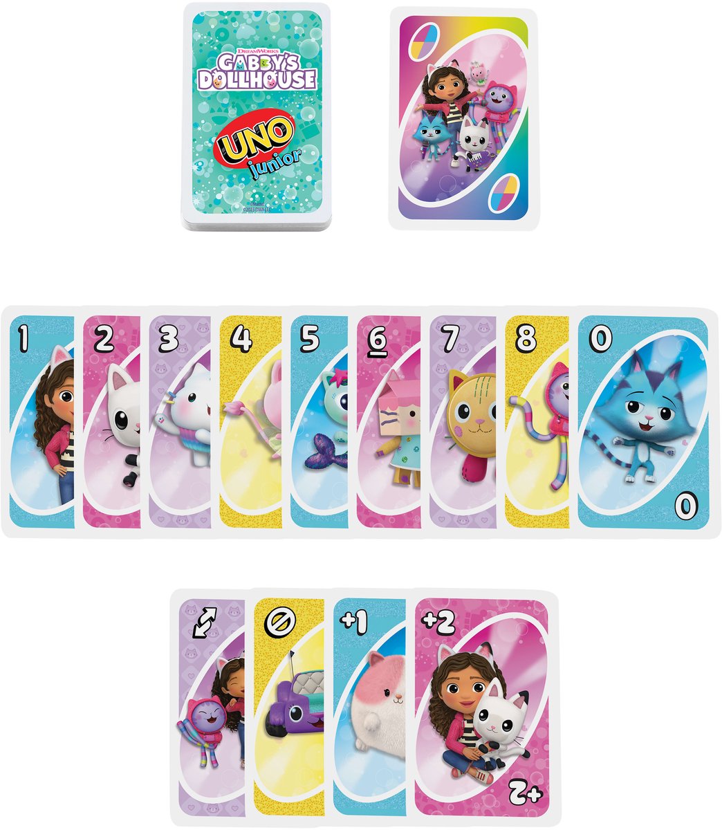 Mattel Games - UNO junior DreamWorks Gabby's Poppenhuis Kaartspel — afbeelding 5