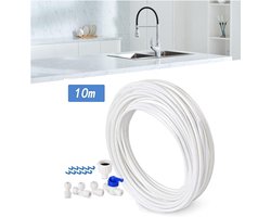 10m - watertoevoerleiding - watertoevoerleiding universele aansluitset - watertoevoerbuis - koelkast waterleiding+koelkast aansluitset - waterleiding set voor koelkast, ijsmaker - wit