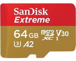 SANDISK Extreme - MicroSDXC - 64GB - Inclusief SD Adapter