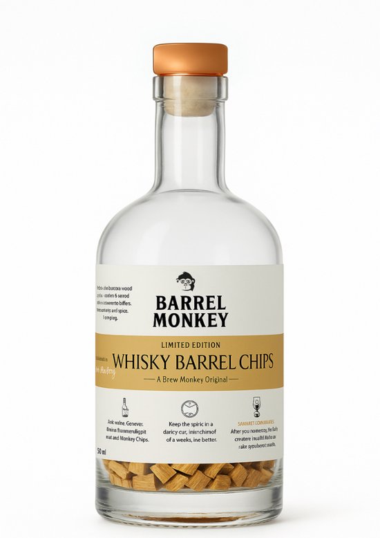 Deer Jimmy's® Doe-het-zelf cadeauset met 2 flessen en 1 tumbler glazen – zelf whiskey maken met eikenhout van Schotse Speyside & rum vaten – diepe rijping voor elke sterke drank – cadeau