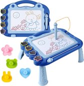Leren tekenen- leren tekenen voor kinderen-tekenen kinderen sjablonen-uitwisbaar tekenbord voor kinderen - Educatief leerspeelgoed voor jongens van 1, 2 en 3 jaar oud - Verjaardagscadeau (blauw)