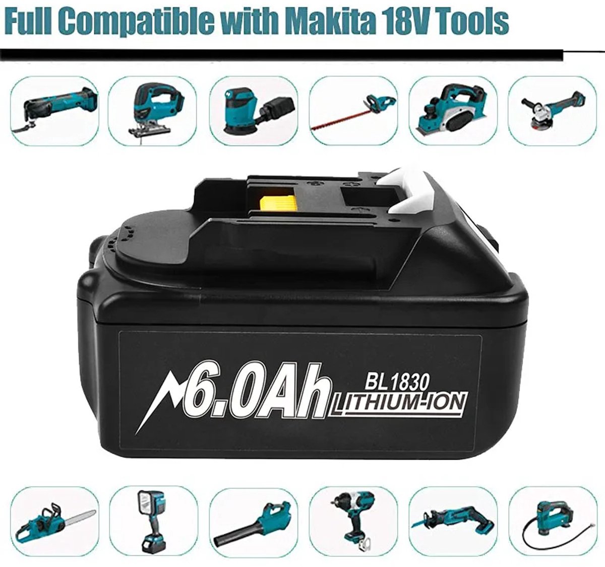 Makita Power Source Kit 18 V met 2 x BL 1860 B accu 6,0 Ah DC 18 RD dubbele lader (199484-8 Makita Power Source Kit 18 V met 2 x BL 1860 B accu 6,0 Ah DC 18 RD dubbele lader (199484-8