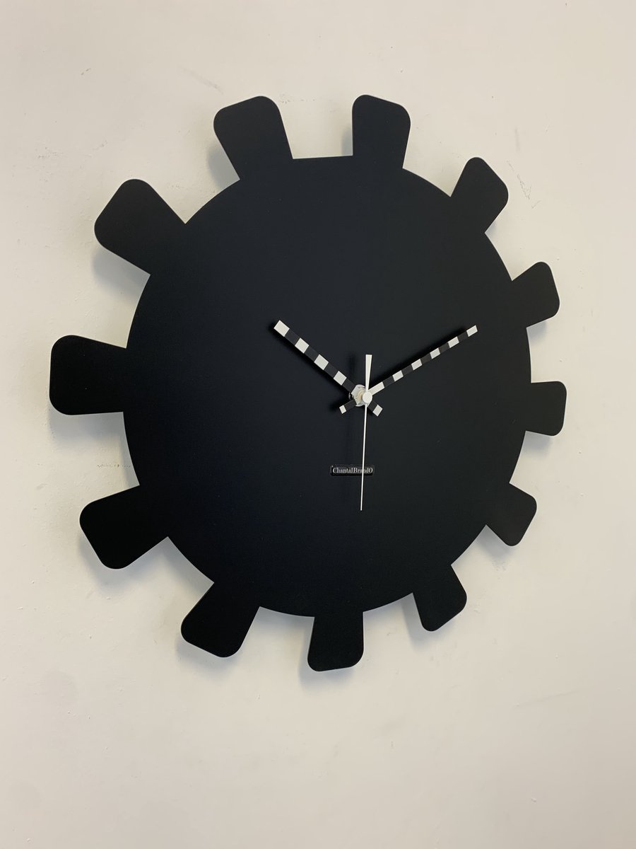 MOSA CLOCK Wandklok BLACK SUN XL Modern Industrieel Design