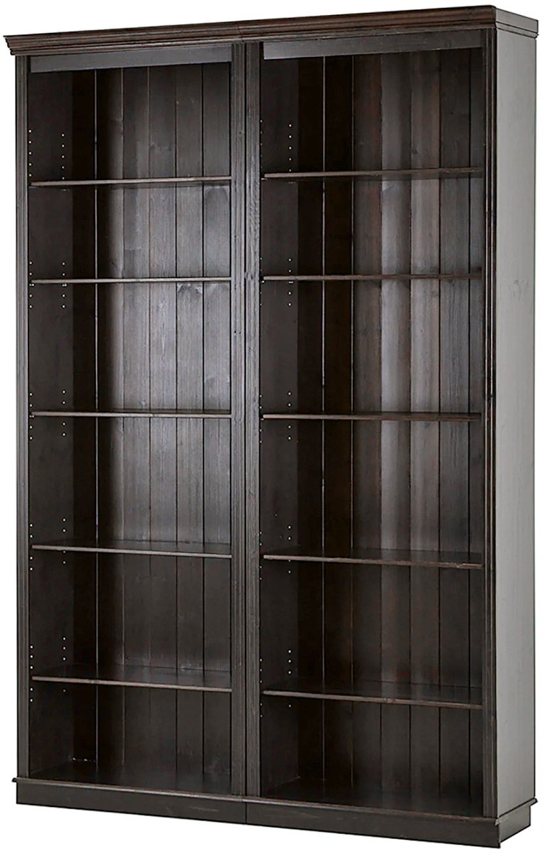 Notio Living Anita - Boekenkast in donkerbruin grenen (223 x 148 x 34 cm)