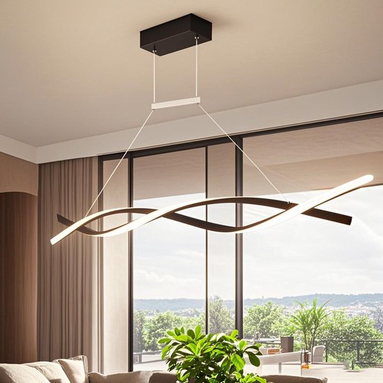 Hanglamp eettafel | eettafel verlichting | Tafellamp zwart LED - Licht