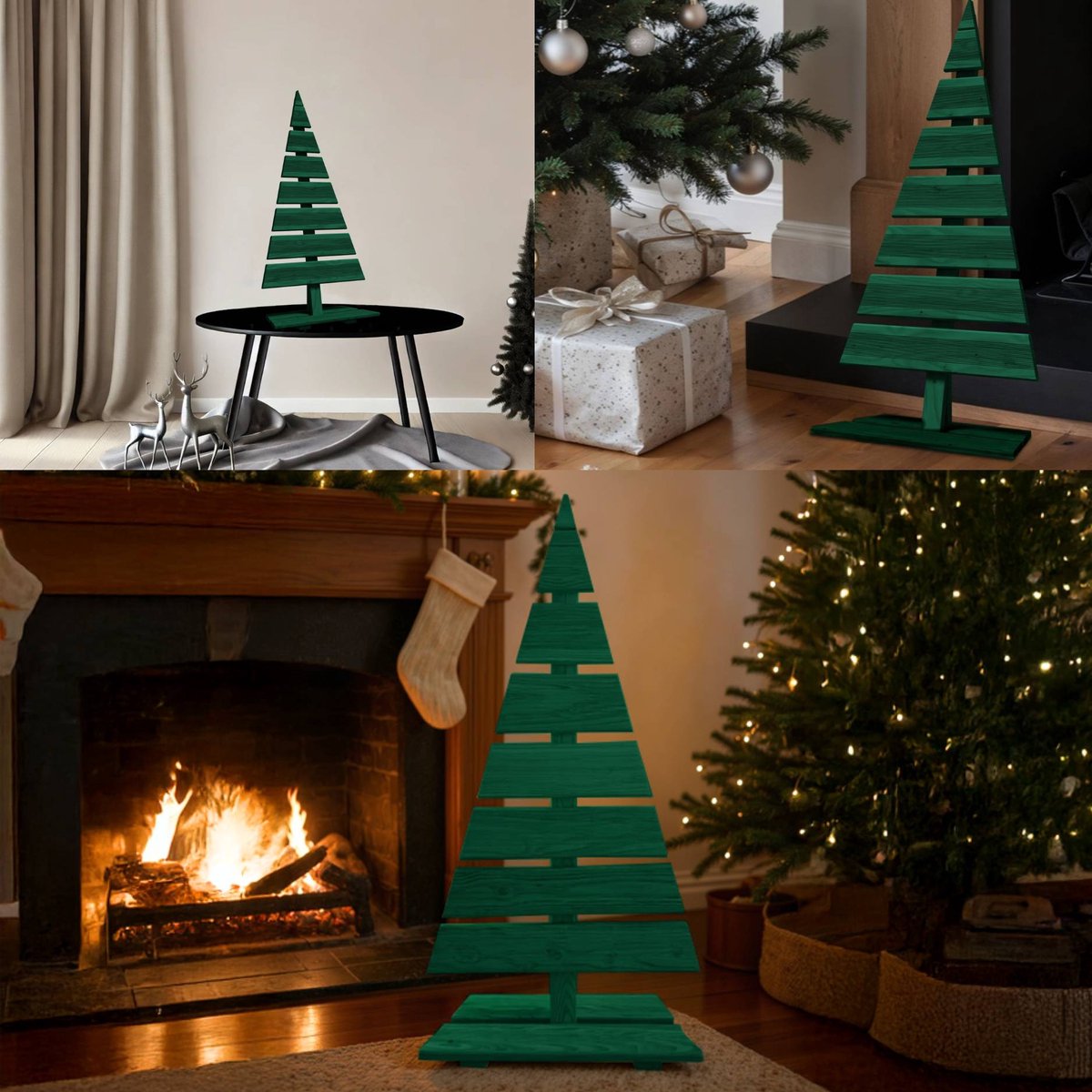 be4nature Kerstboom Hout Hoogte 92 cm Voetbreedte 45 cm Alternatief Kerstboom Decoratie Houten Kerstbomen Grote Houten Kerstboom Kerstmis Boom Donkergroen