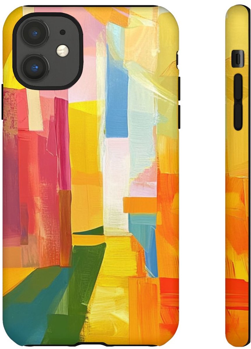 Abstracte Kleurrijke Verfstreken – Telefoonhoesje Geschikt voor iPhone 11