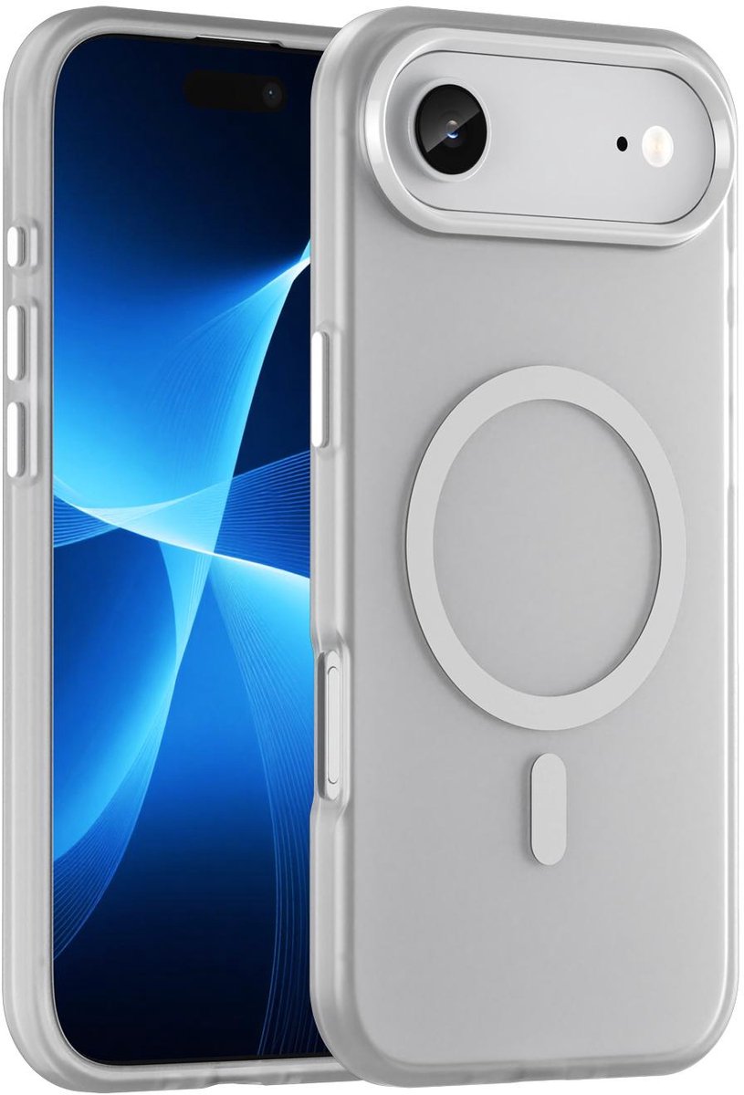 Mobigear Hoesje geschikt voor Apple iPhone Air MagSafe Telefoonhoesje Hardcase | Mobigear Shockproof Backcover | Geschikt voor MagSafe | Geschikt voor Draadloos Opladen met Magnetische Ring | Geschikt voor MagSafe Case - Wit