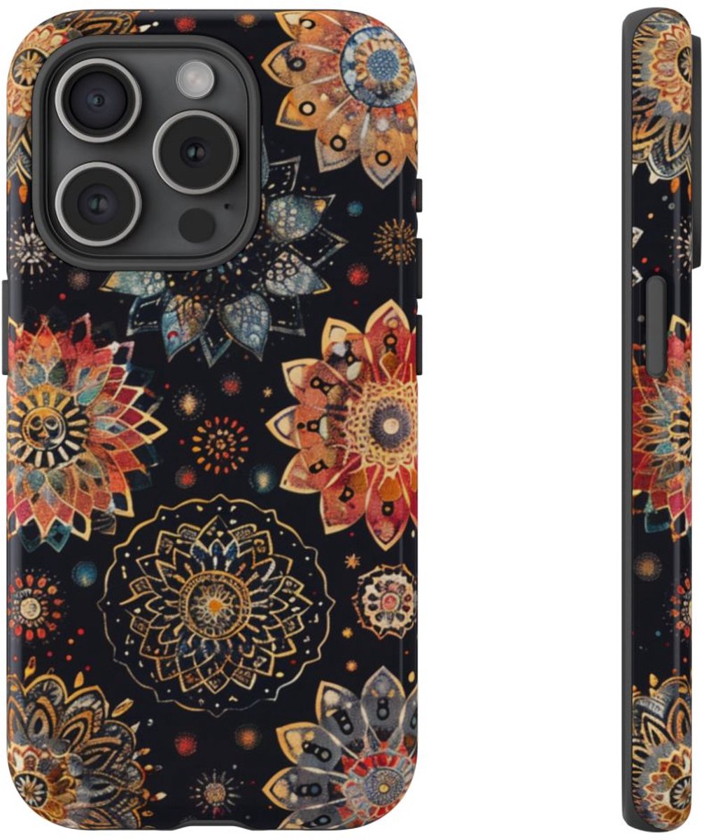 Kleurrijk Mandala Patroon – Telefoonhoesje Geschikt voor iPhone 15 Pro