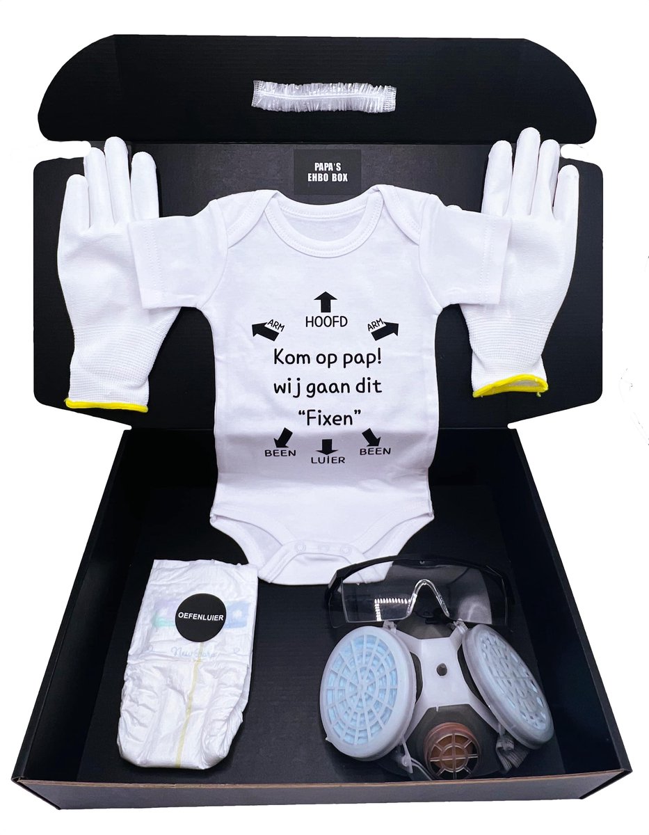 Wij gaan dit "FIXEN" pap! Papa's EHBO box - overlevingspakket voor een aanstaande vader - kan ook rechtstreeks als cadeau worden verstuurd.
