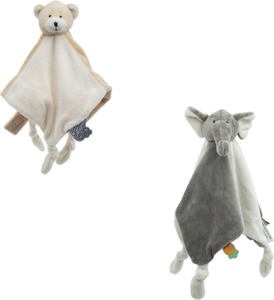 Cute since 1999 - Knuffeldoekjes bundel - Beer & Olifant Doudou - 30 x 30 cm
