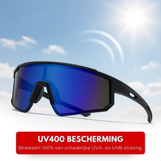 Boncy® Cyclone Zonnebril Heren & Dames - Zonnebrillen 3-Pack - Sunglasses Gepolariseerd Fietsbril Sportbril Ski - Festival Rave & Party Bril - Fietsbrillen Sportbrillen van Boncy — afbeelding 2